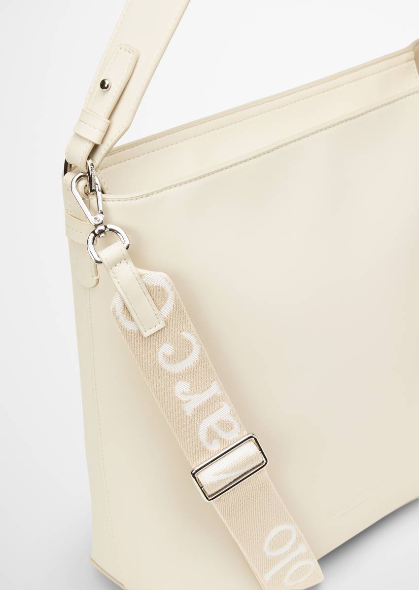 Hobo bag made from a leather alternative made from recycled polyester