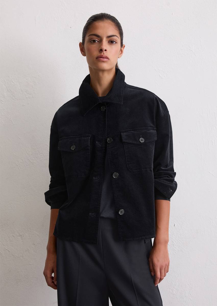 Corduroy overshirt boxy made from cotton-modal stretch