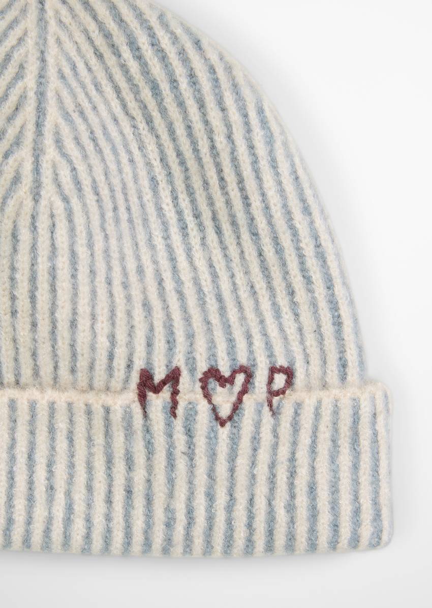 TEENS-GIRLS knitted hat two-tone striped