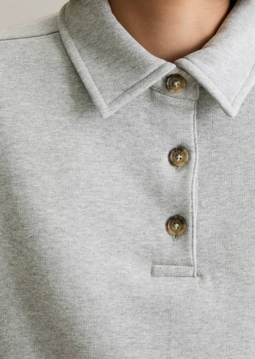 Polo sweatshirt relaxed made from pure organic cotton