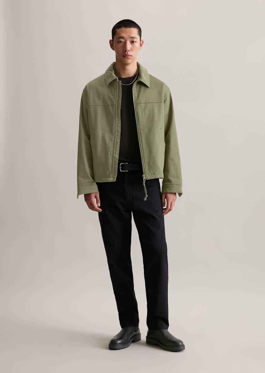 Workwear jacket with corduroy collar