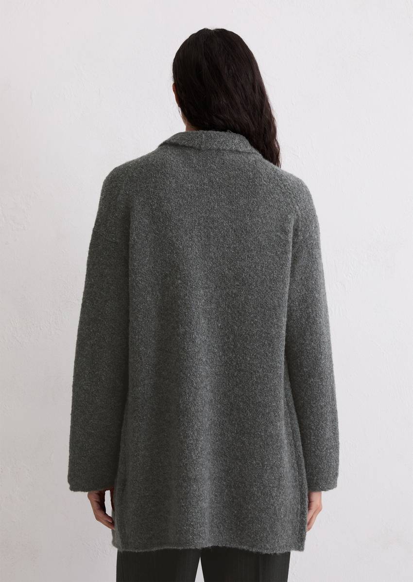 Bouclé cardigan regular made from a virgin wool/alpaca wool mix