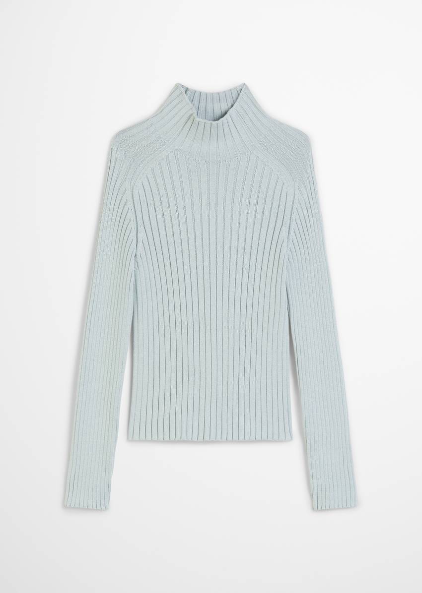 Turtleneck sweater slim made from heavy weight cotton
