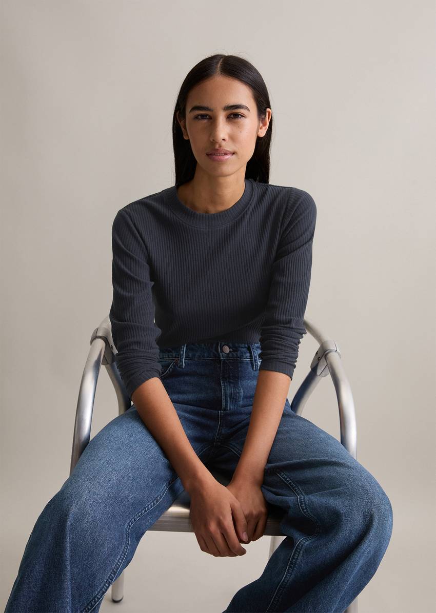 Longsleeve slim made from ribbed jersey