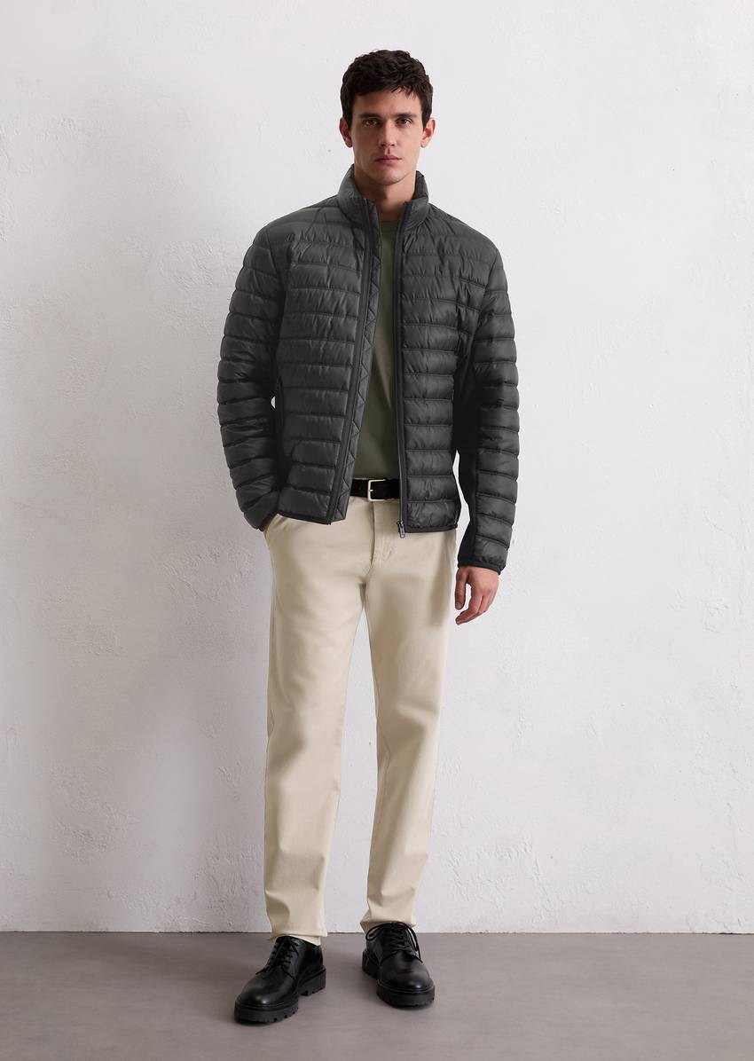 Quilted jacket regular with softshell inserts