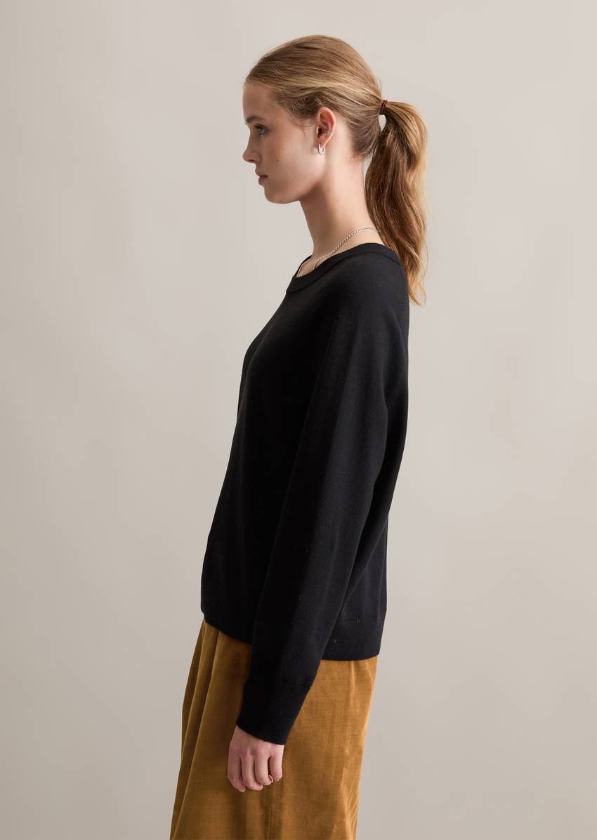 Knitted sweater regular made from soft cotton stretch