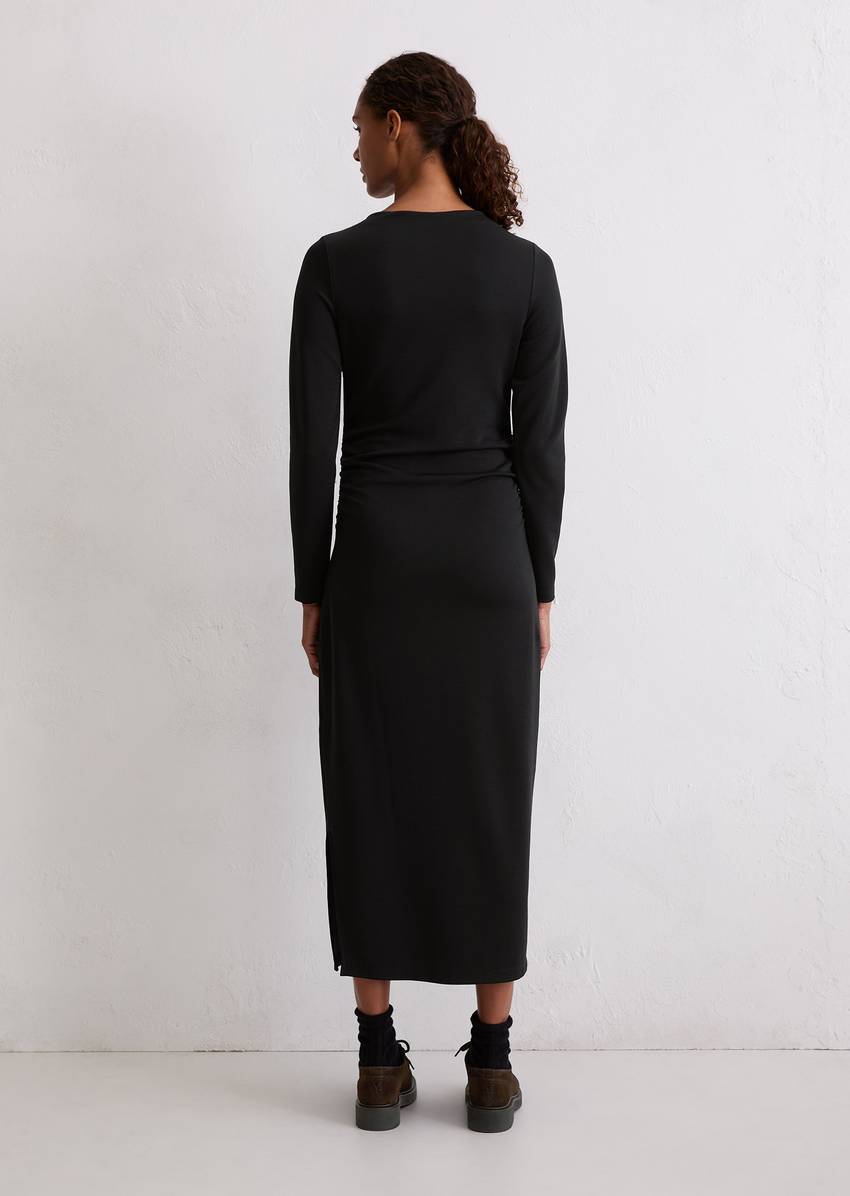 Jersey dress fitted made from compact interlock fabric