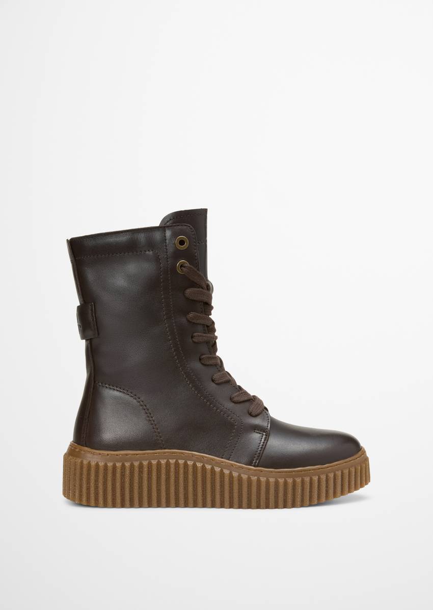 Lace-up boots model Bianca with inside zipper