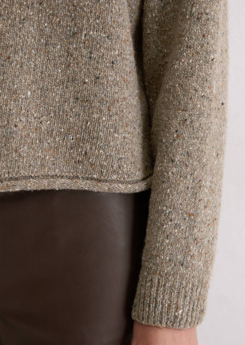 Tweed sweater regular made from a virgin wool mix