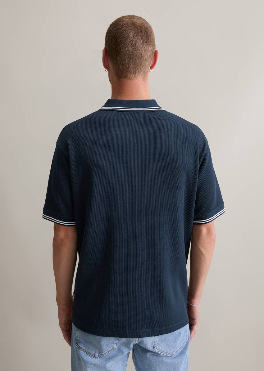 Regular polo shirt made from soft waffle jersey