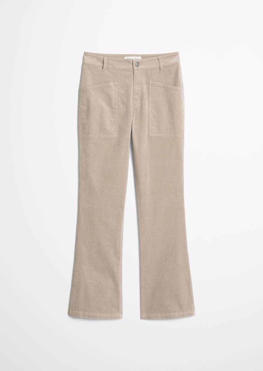 Velvet pants model Kiruna flared made from organic cotton stretch