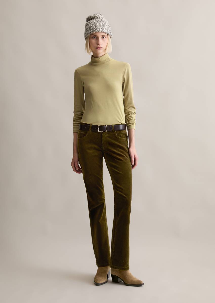 Turtleneck longsleeve slim made from stretchy single jersey