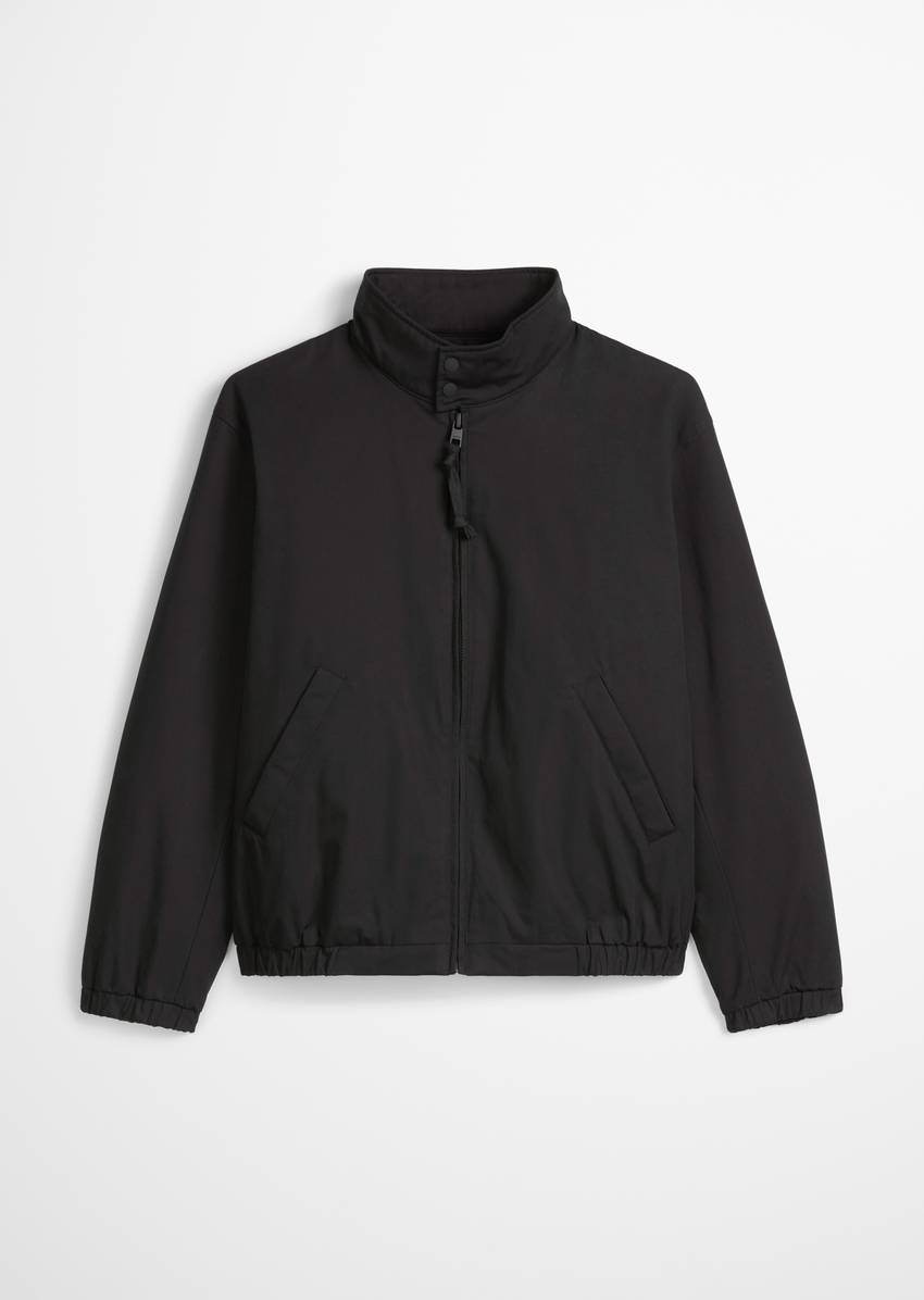 Harrington jacket with elastic waistband