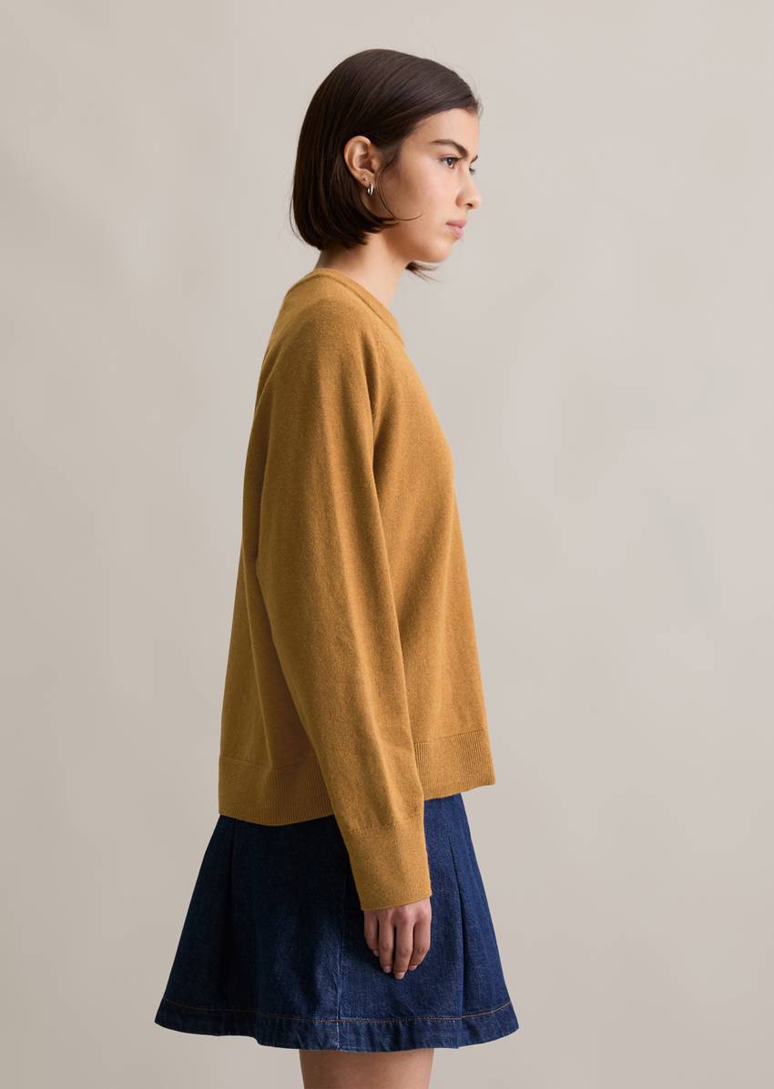 Knitted sweater regular made from soft cotton stretch