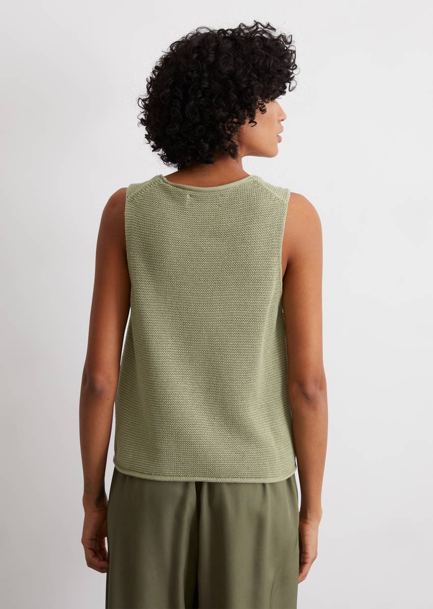 Sleeveless sweater regular made from heavyweight organic cotton