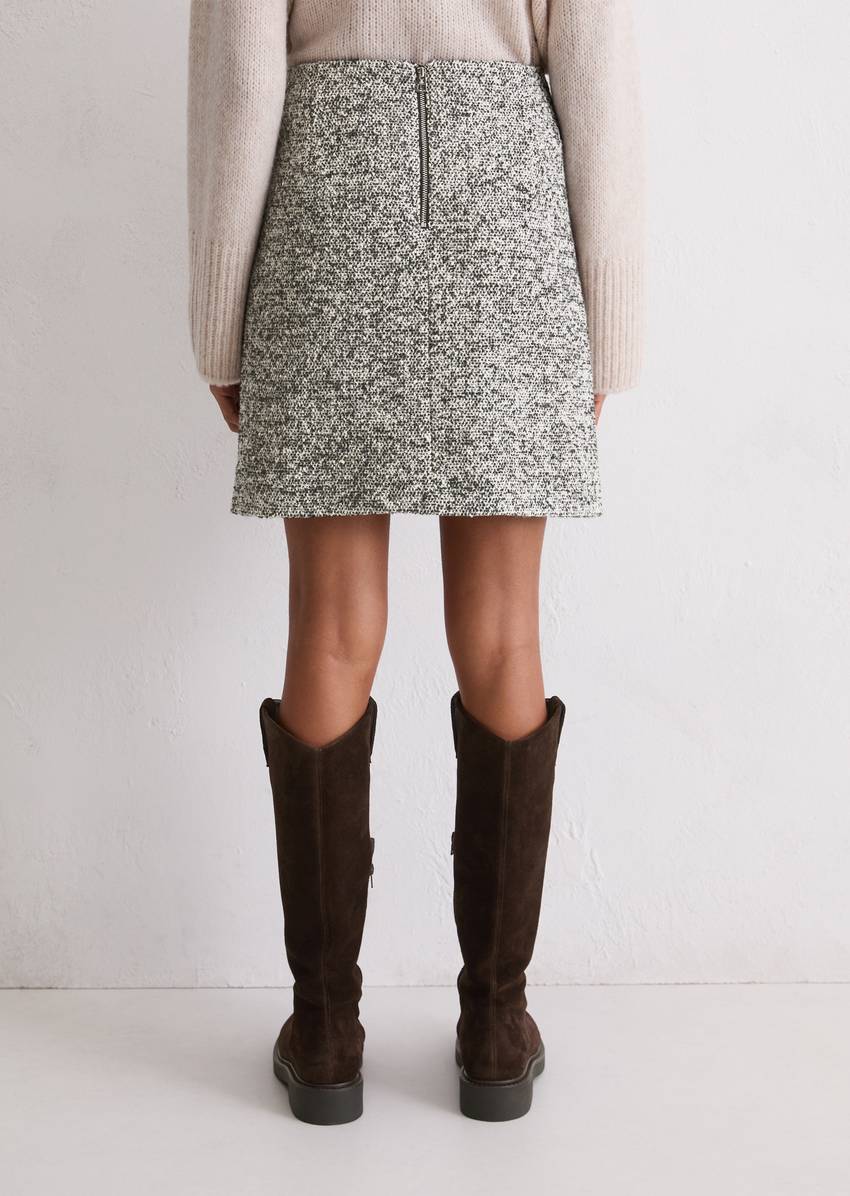 Bouclé mini skirt regular made from a recycled polyester/virgin wool mix