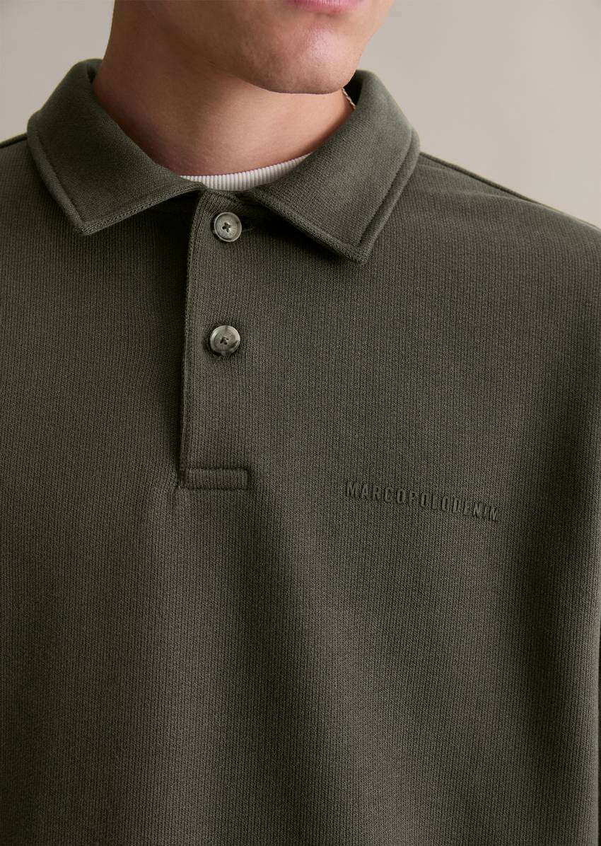 Polo sweatshirt relaxed made of heavy, structured quality