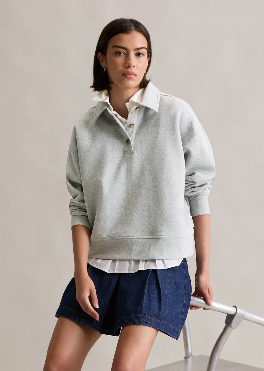 Polo sweatshirt relaxed made from pure organic cotton