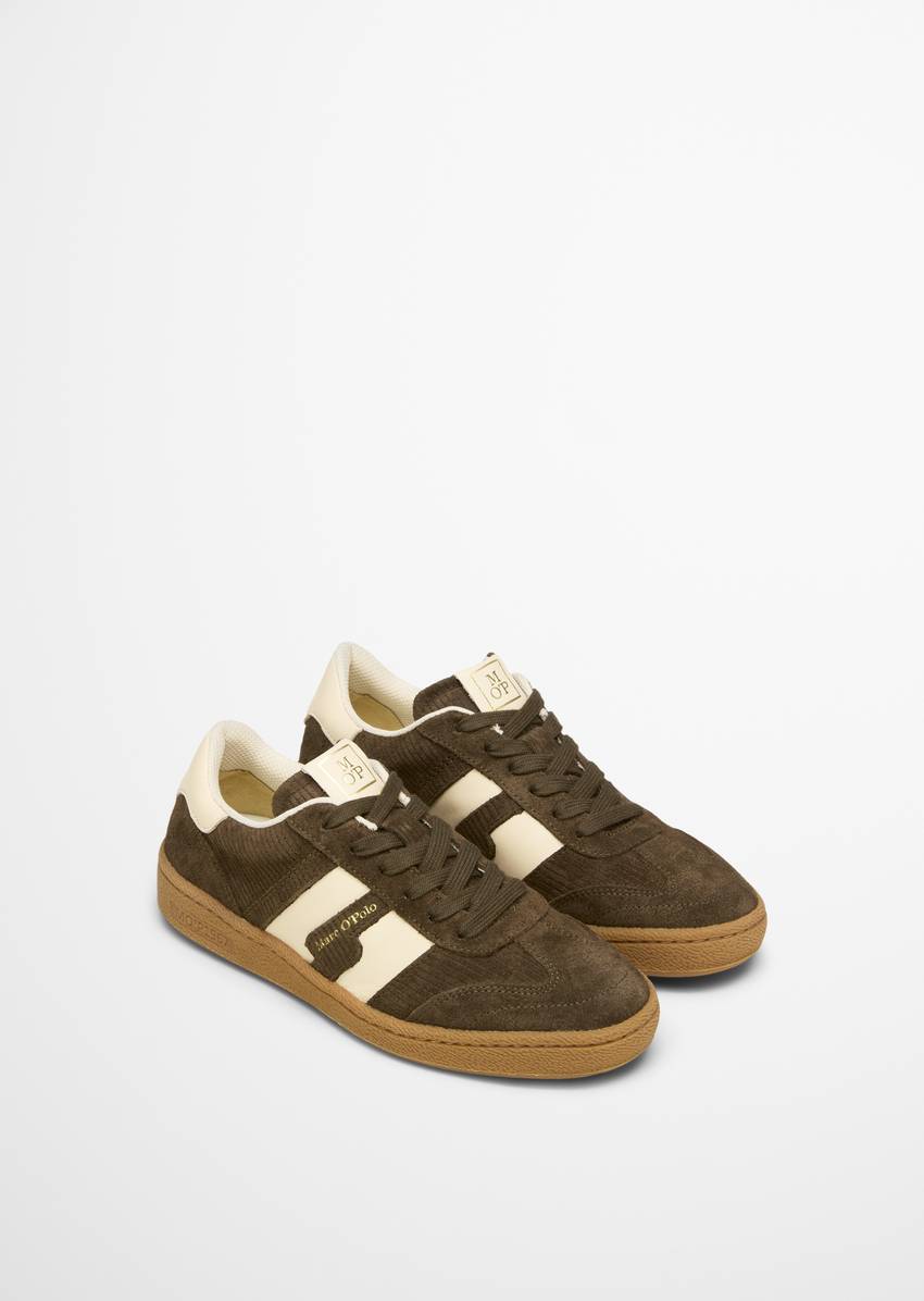 Sneaker made of cowhide in cord look