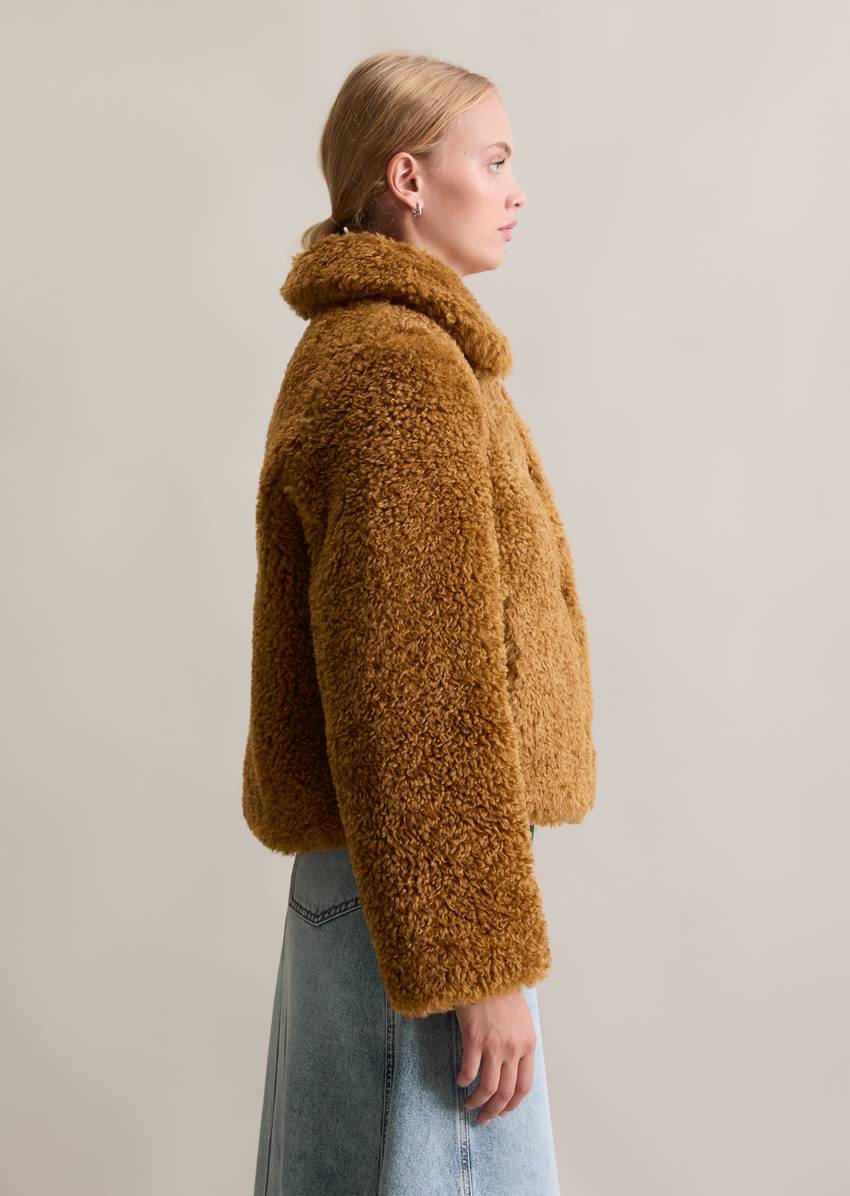 Teddy jacket regular made from soft curly plush