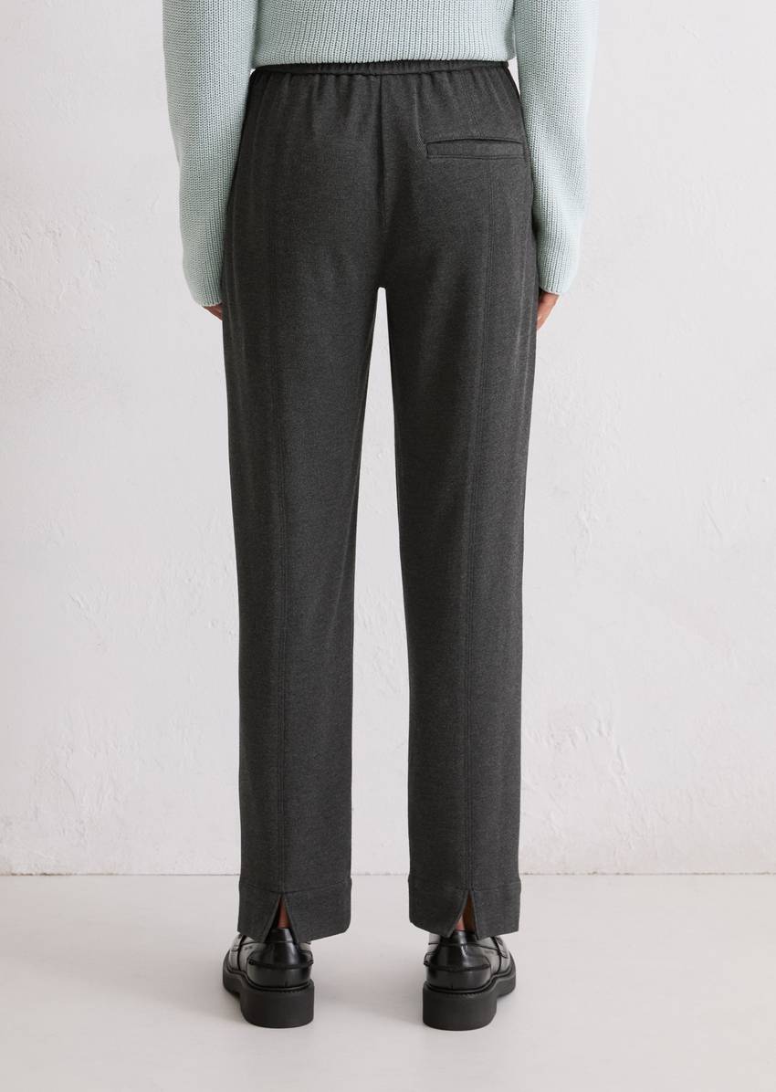 Twill jersey pants regular made from an elastic viscose blend