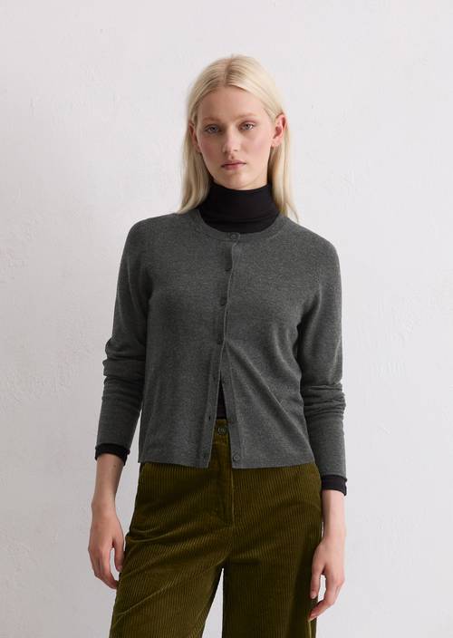 Cardigan slim made from a virgin wool/viscose mix