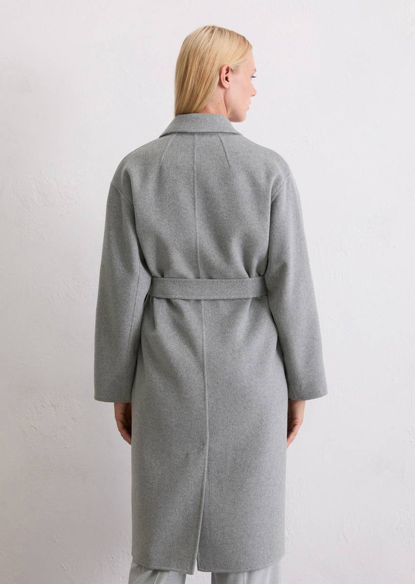 Coat relaxed made from a double-face wool blend