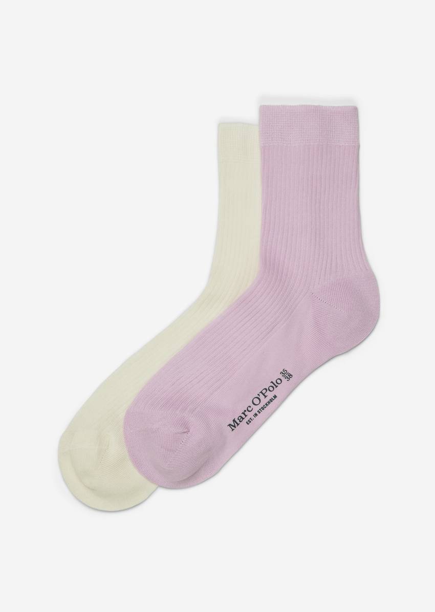 Ribbed socks in a pack of 2