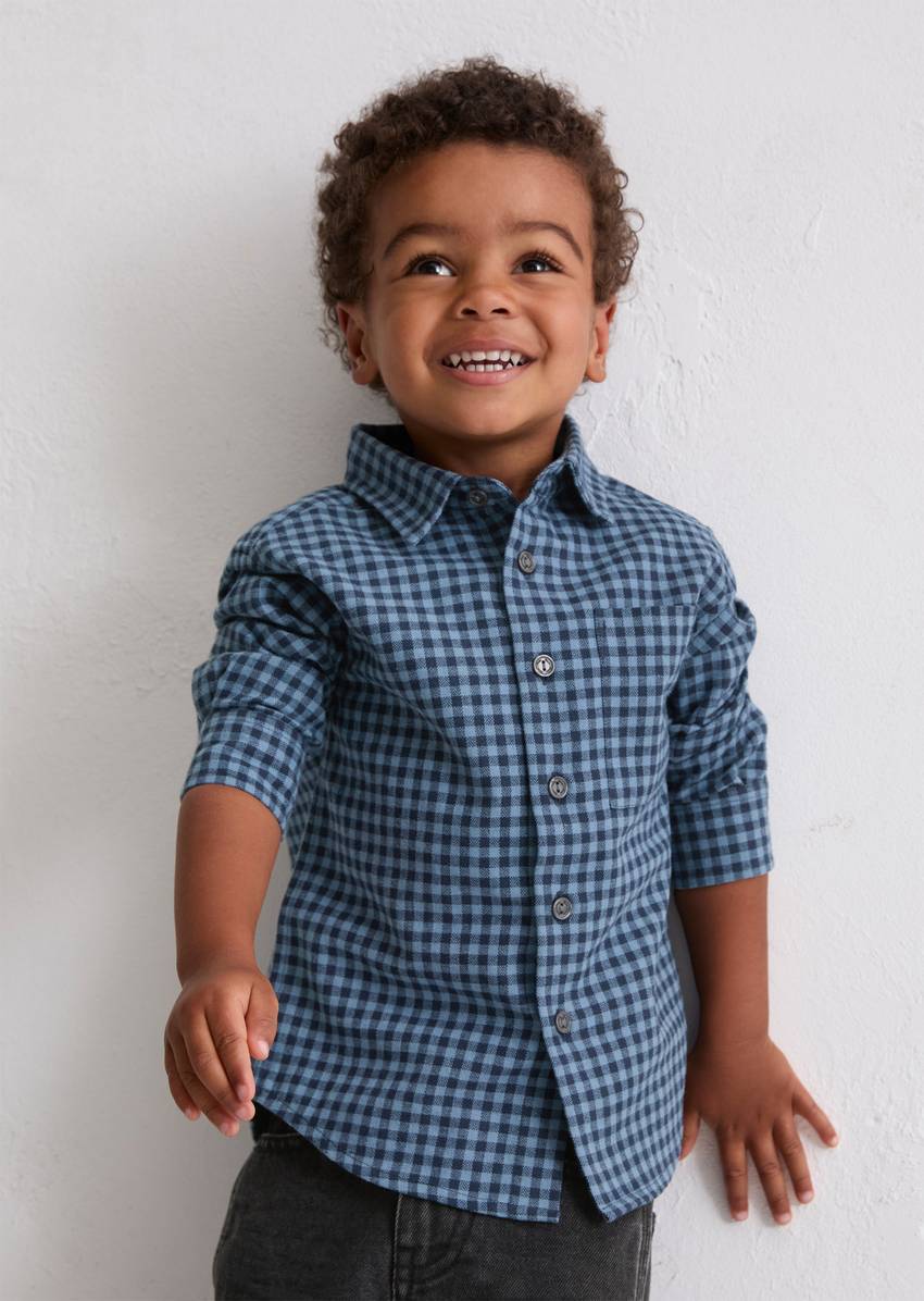 KIDS-BOYS shirt made of cotton in a flannel look