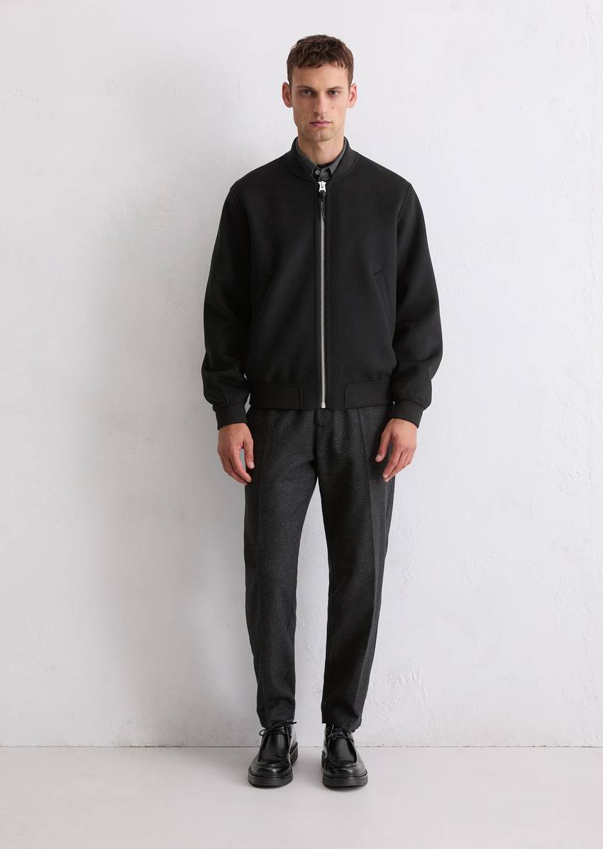 Blouson regular made from a recycled wool mix