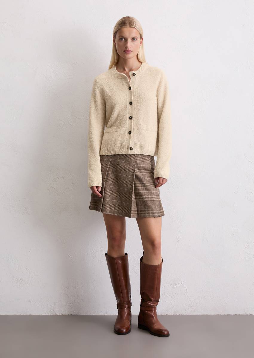 Cardigan regular made from bouclé yarn