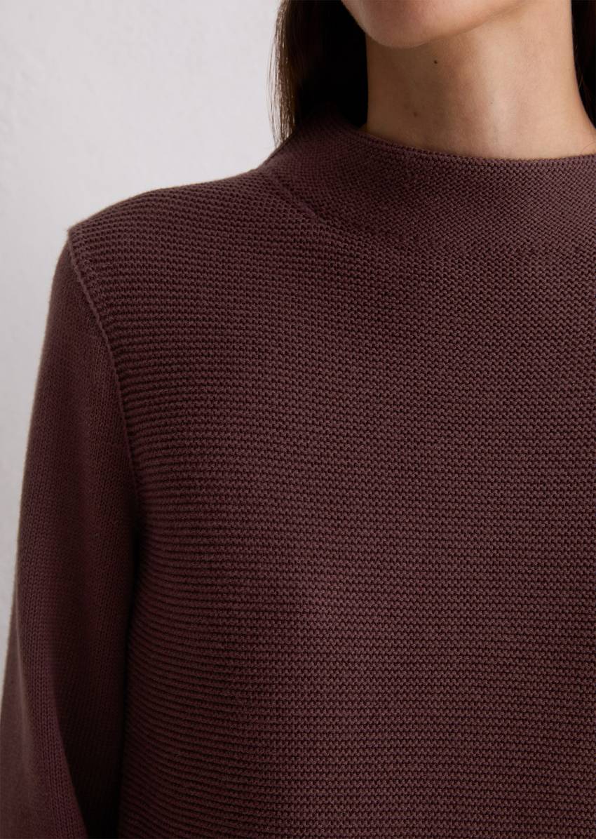 Knitted sweater slim made from organic cotton