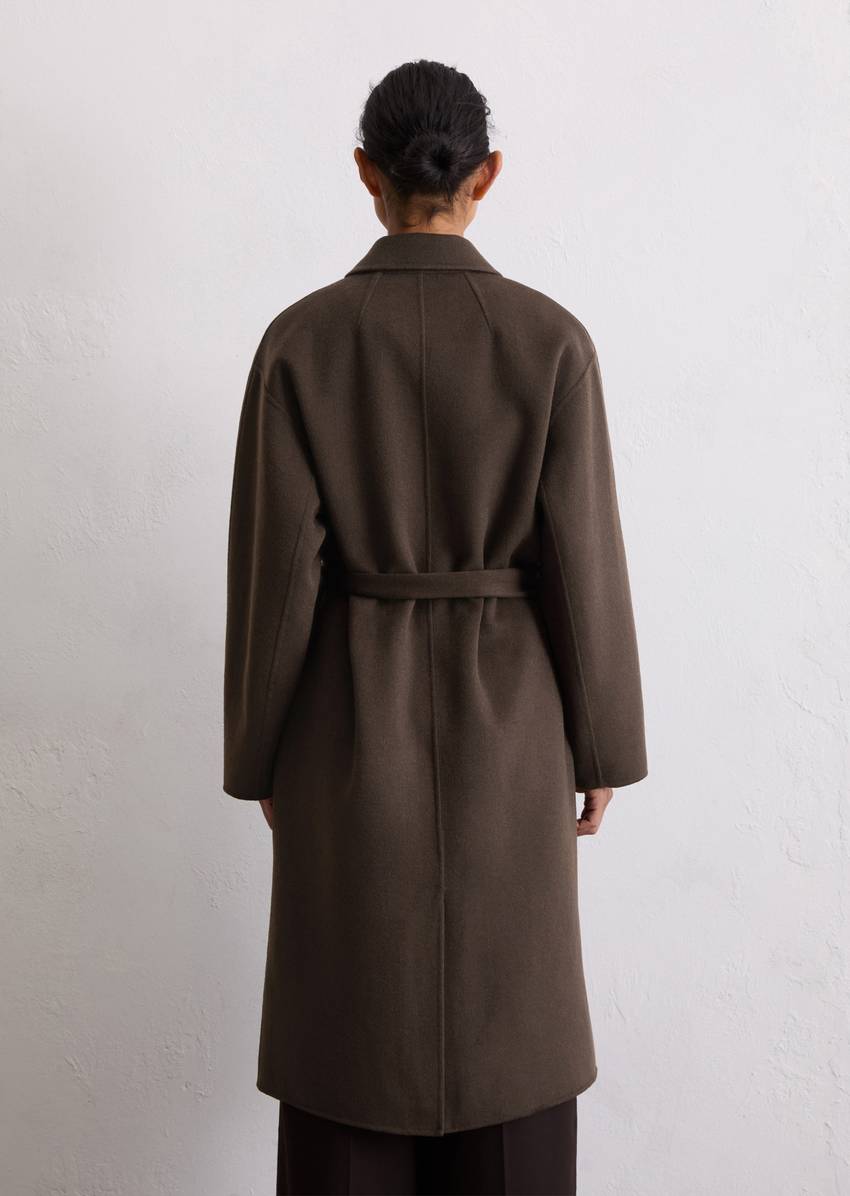 Coat relaxed made from a double-face wool blend