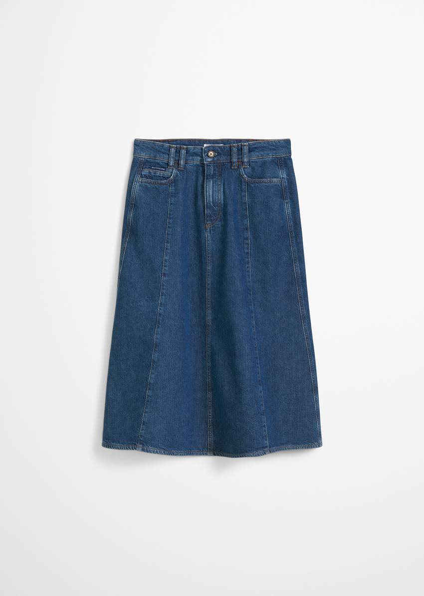 Midi denim skirt midi made from pure cotton