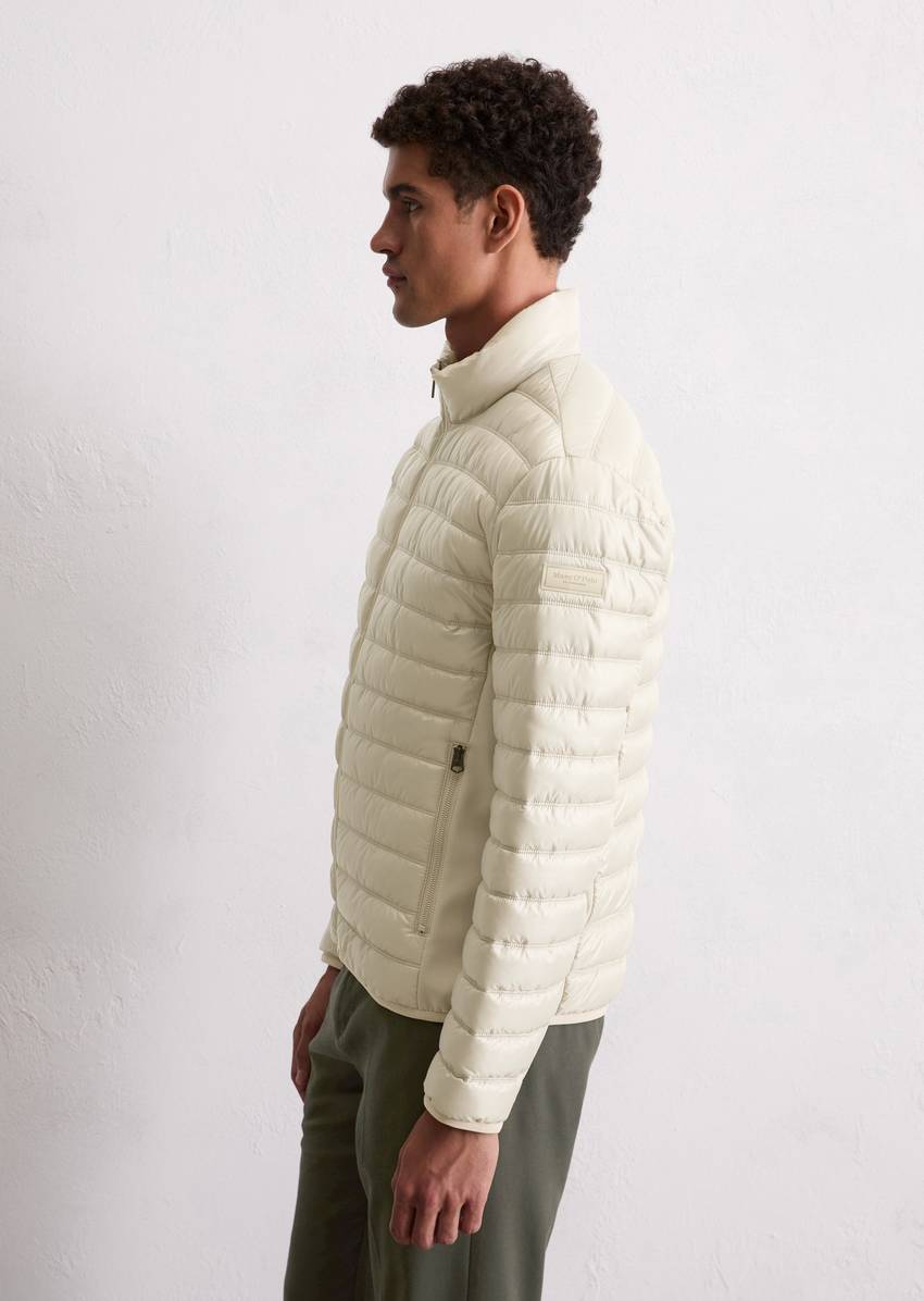 Quilted jacket regular with softshell inserts