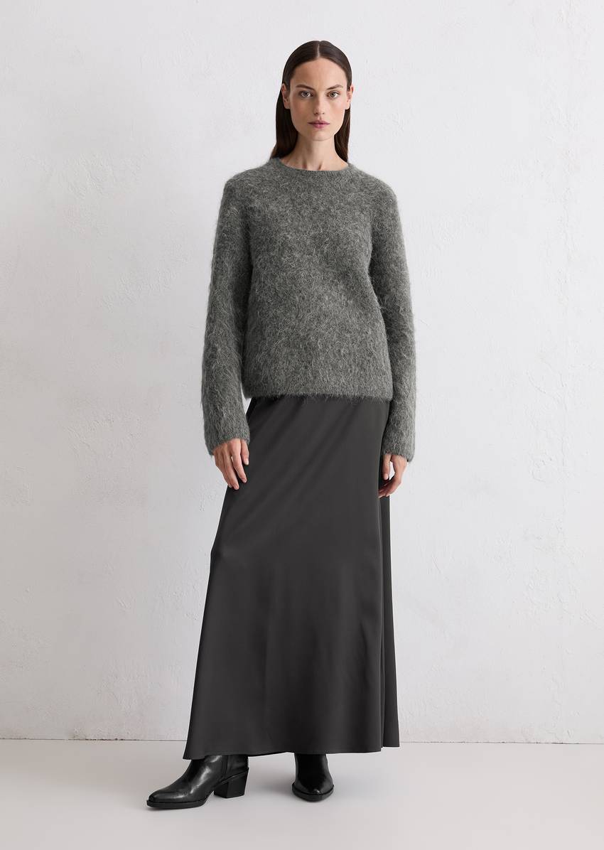 Knitted sweater regular made from a cuddly alpaca wool mix