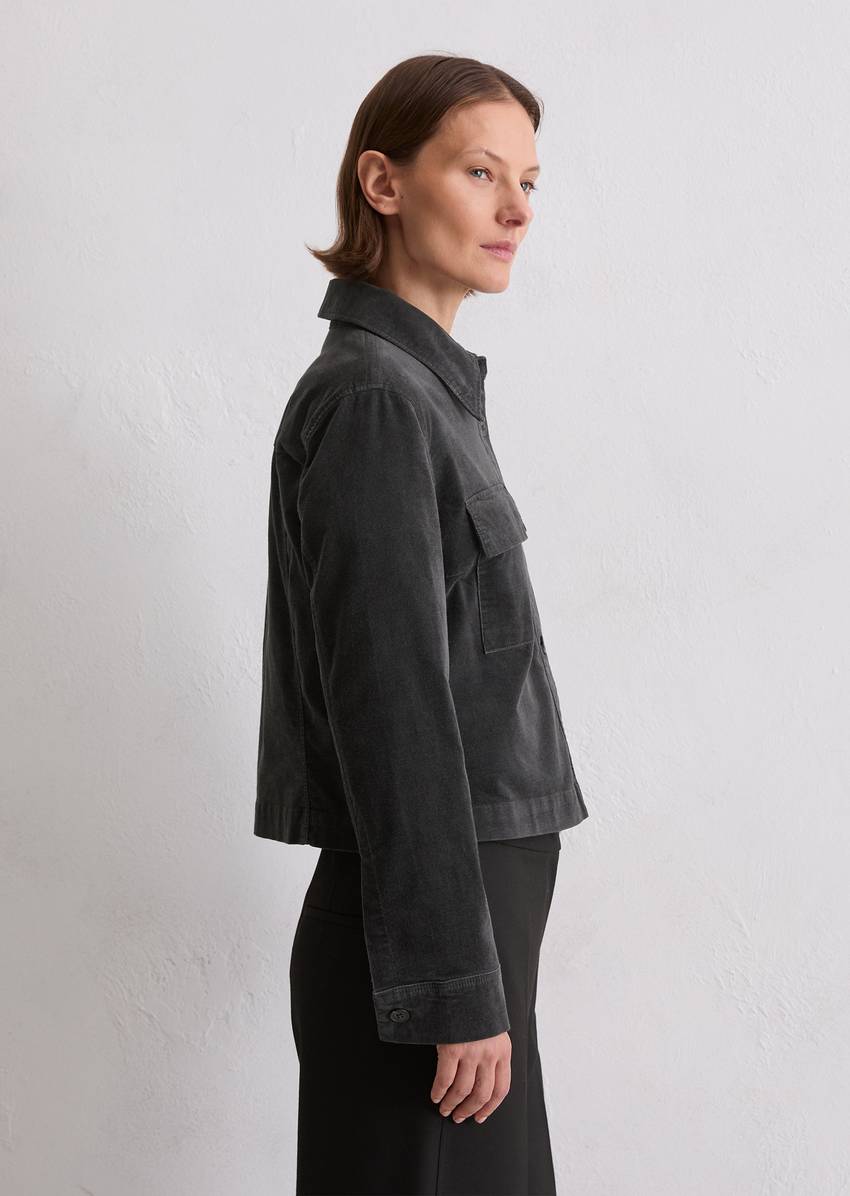 Velvet jacket regular made from organic cotton-viscose stretch