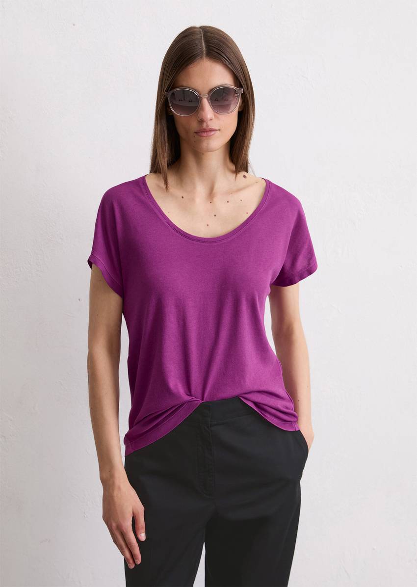 T-shirt regular made from a viscose/organic cotton blend