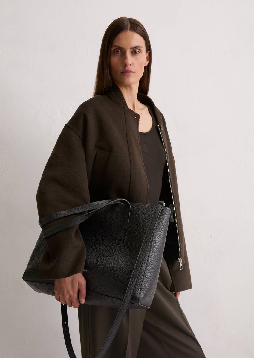 3-in-1 shopper medium made from grained cowhide