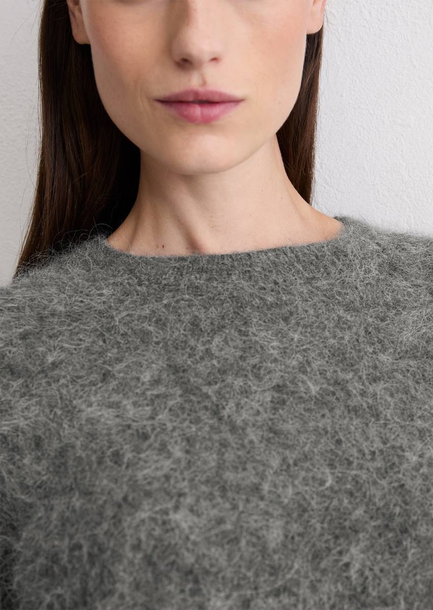 Knitted sweater regular made from a cuddly alpaca wool mix