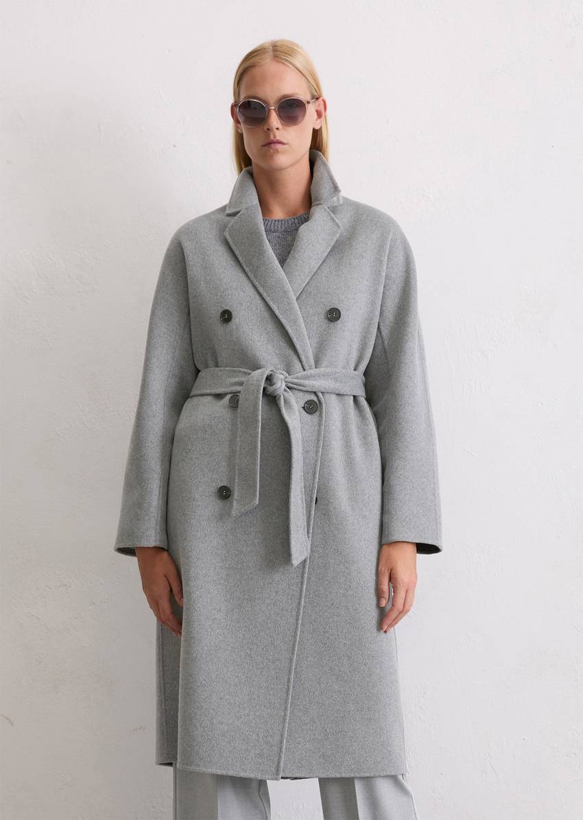Coat relaxed made from a double-face wool blend