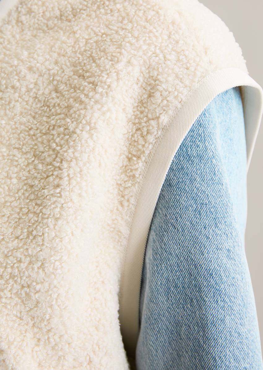 Curly sweat vest relaxed made from recycled polyester