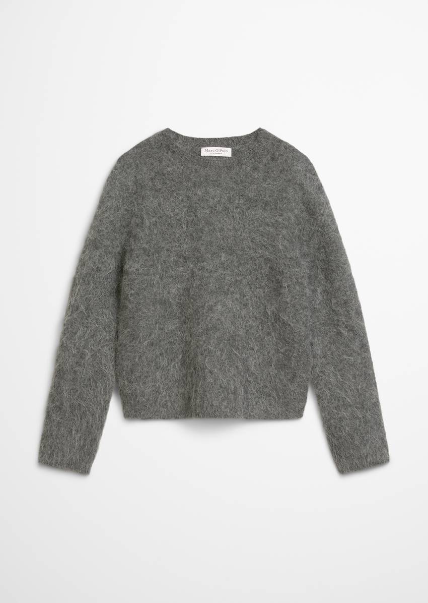 Knitted sweater regular made from a cuddly alpaca wool mix