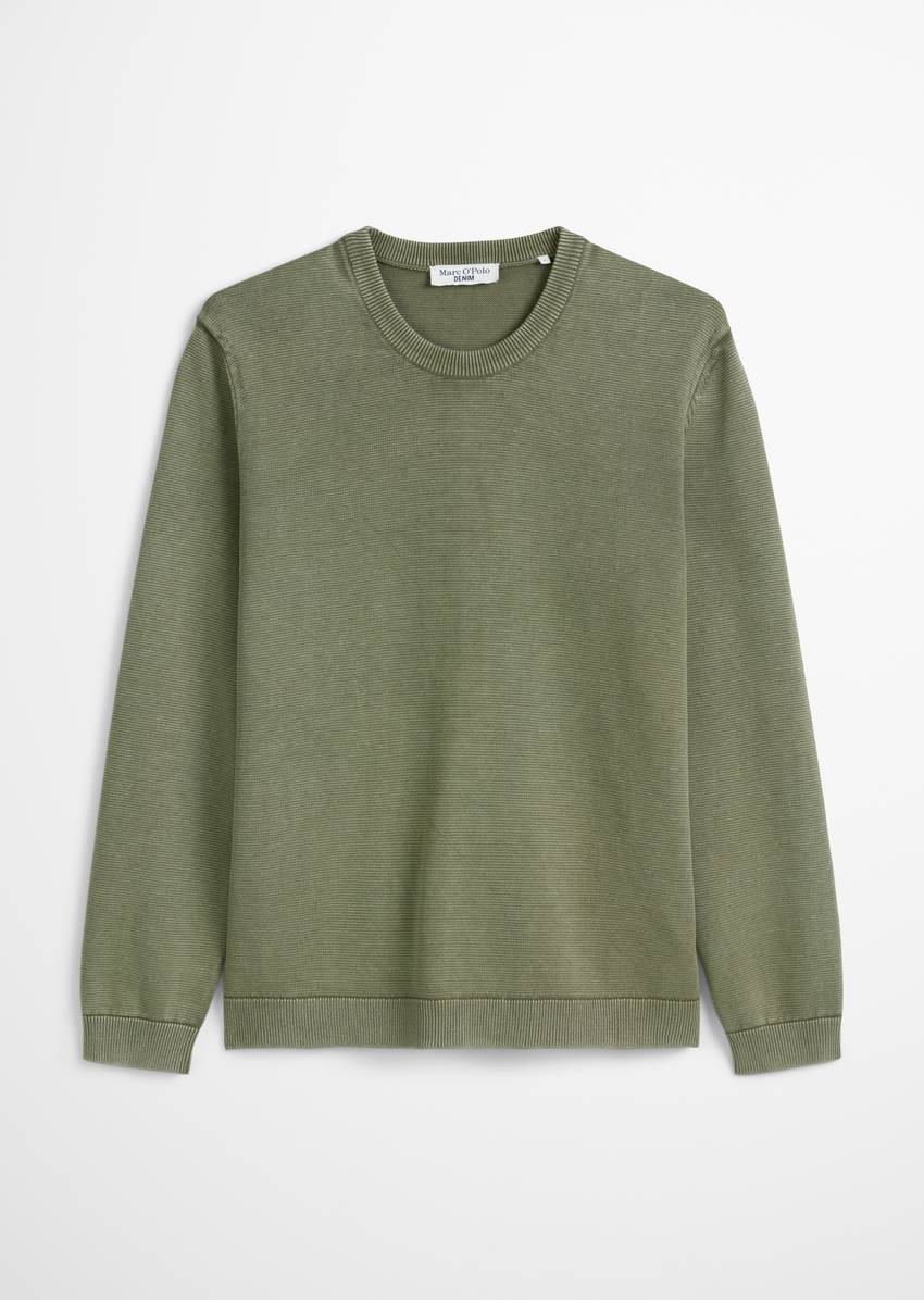 Garment dye sweater regular made from pure organic cotton