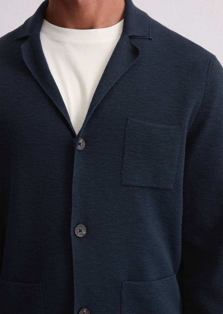 Regular knit jacket made from pure organic cotton