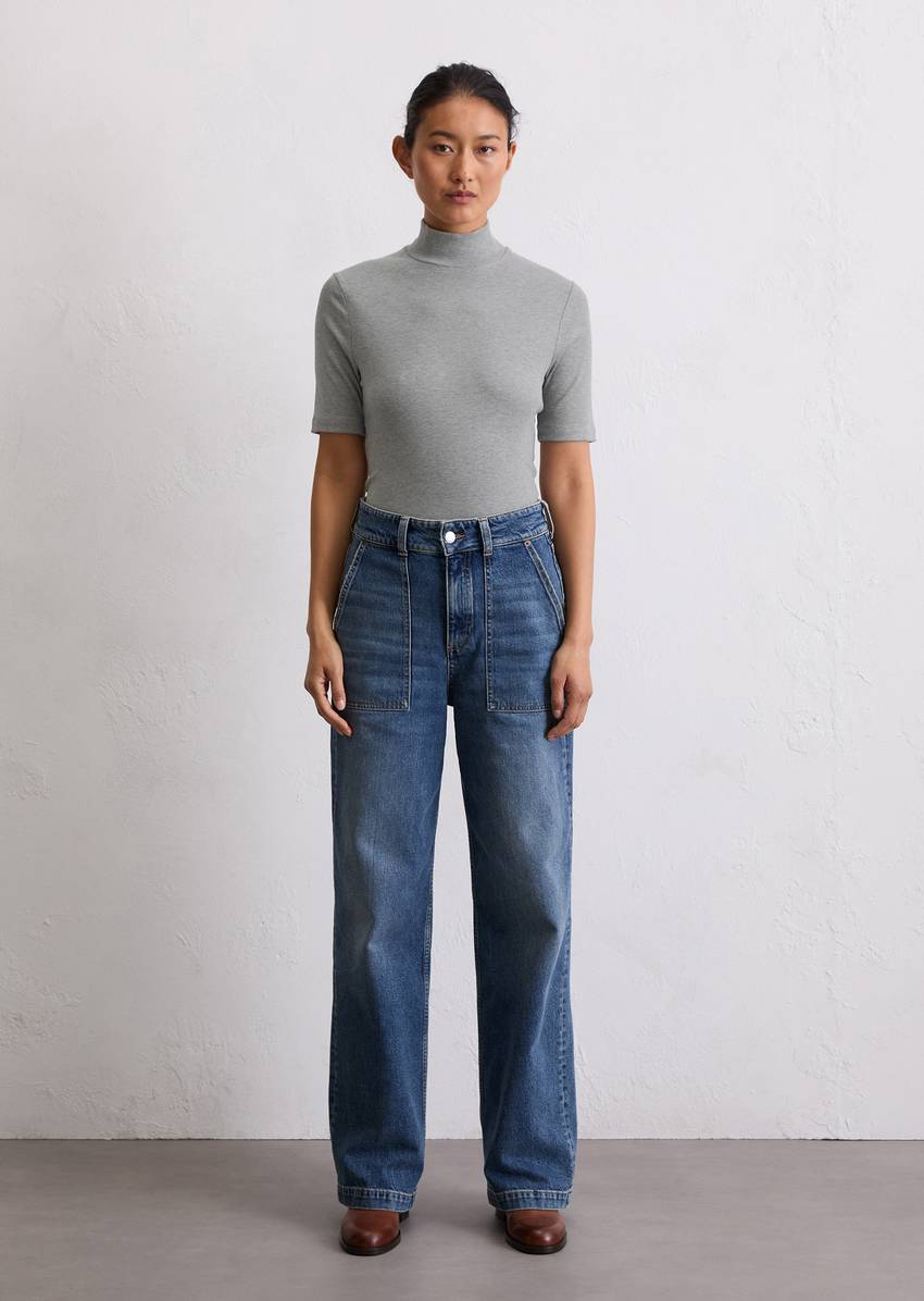 Turtleneck T-shirt slim made from TENCEL™ Modal