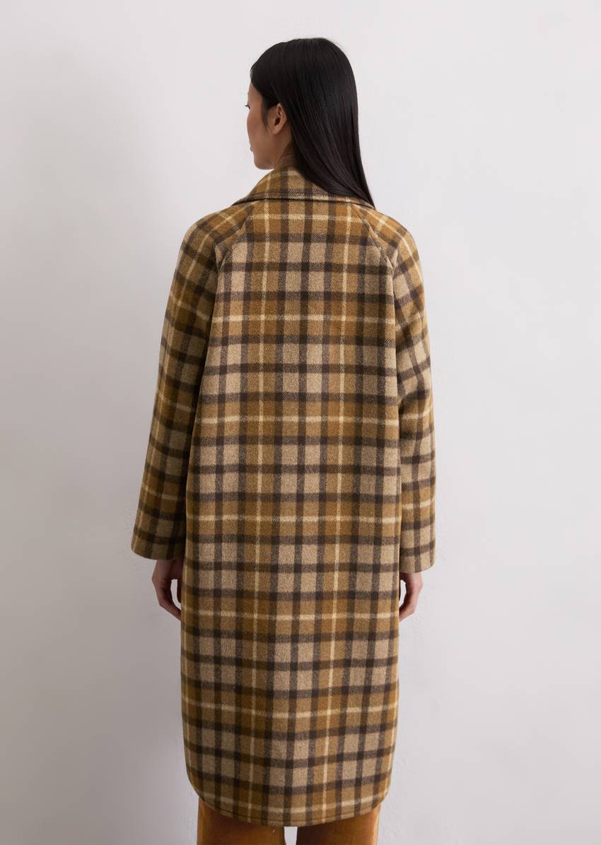Checked coat relaxed made from an Italian wool blend