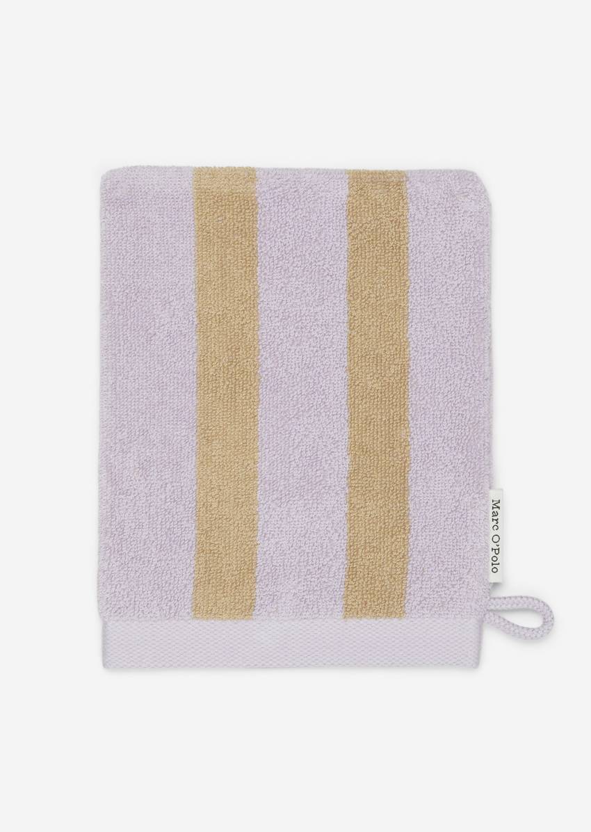 Wash mitt model Heritage with jacquard stripe pattern