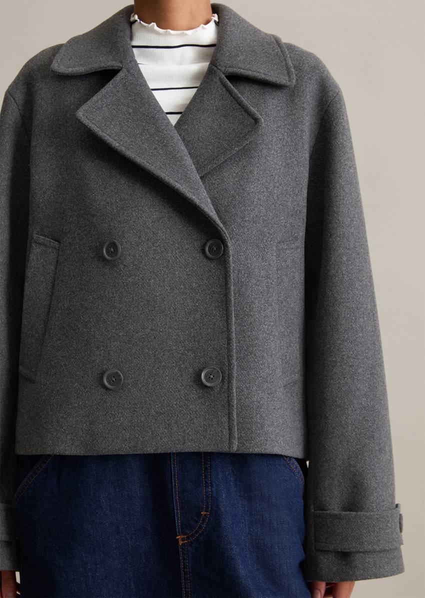 Caban jacket relaxed with recycled wool