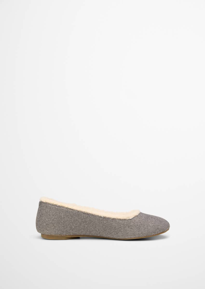Ballerina slippers with warming teddy lining